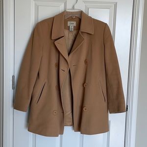 L.L Bean Wool Tan Pea Coat